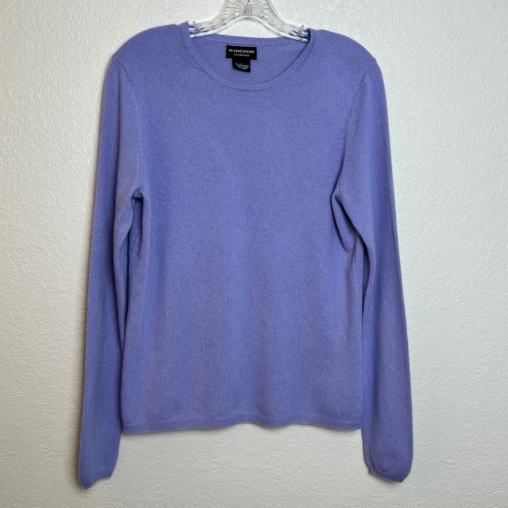 Sutton Studio 100% Cashmere Crew Neck Fine Knit Sweater
